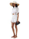 Floral Cutwork Cape Top