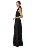 White Floral Lace Halter Maxi