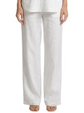 White Wide-Leg Linen Trousers