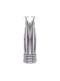 Striped V-Neck Tie-Shoulder Beach Cover-Up Dress