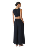 Black & Red Geometric Cutout Maxi