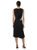 Black Chiffon Cutout Midi