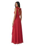 Coral Ruffle Floral Gown