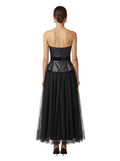 Midnight Leather & Tulle Ball Gown