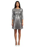 Silver Sequin Flare Mini