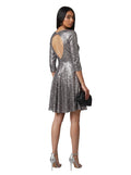 Silver Sequin Flare Mini