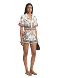Boho Embroidered Camp-Collar Shirt