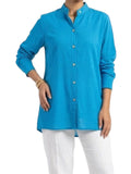 turquoise linen shirt