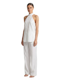 White Linen Halter Neck Top