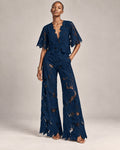 طقم دانتيل بنقشة الزهور