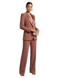 Satin-Lapel Single-Button Tailored Blazer