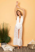 dulce frill lace maxi kimono