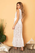 dulce frill lace maxi kimono
