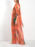 Patterned Chiffon Maxi Dress