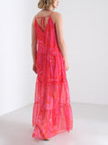 patterned chiffon maxi dress