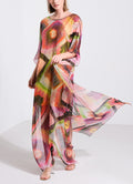 Patterned Slit Chiffon Long Dress