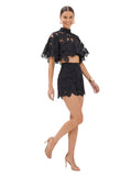 Floral Cutwork Cape Top