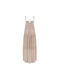 Tiered Spaghetti-Strap Maxi Dress with Crossback Detail