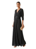 Black Shimmer Batwing Maxi