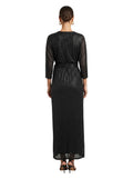 Black Shimmer Batwing Maxi