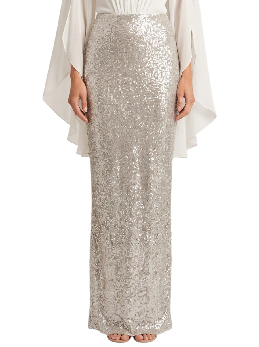 Sequin Pencil Midi Skirt