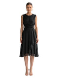 Black Chiffon Cutout Midi