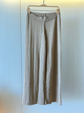 Lurex Truser Wide Legs Beige Plate