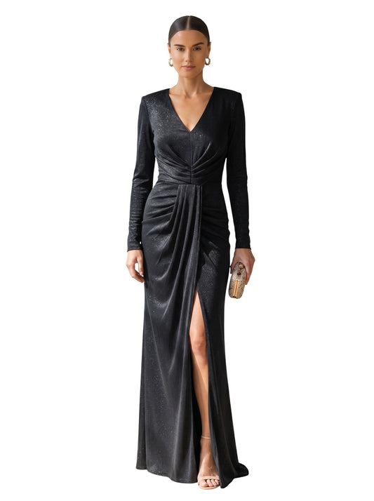 Bronze Glitter Wrap Midi