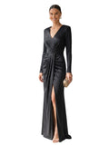 Bronze Glitter Wrap Midi
