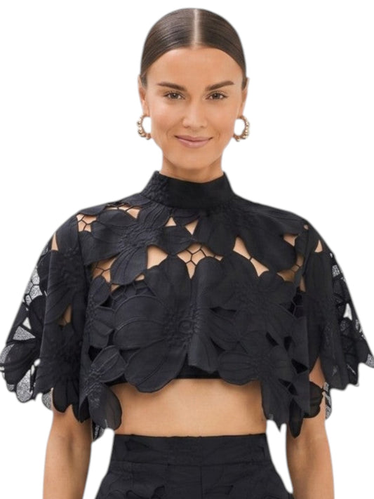 Floral Cutwork Cape Top