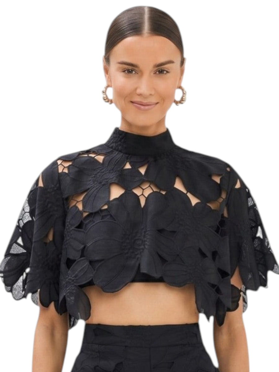Floral Cutwork Cape Top