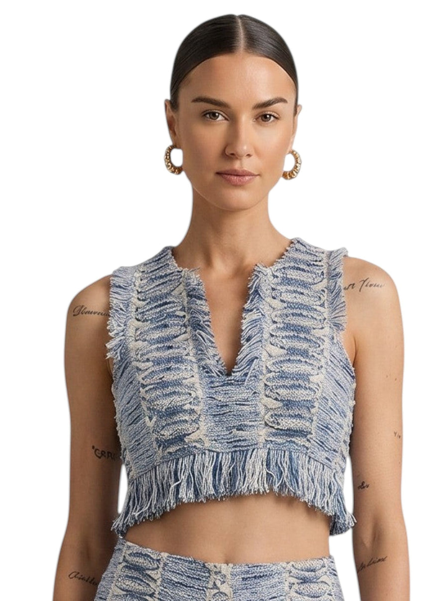 Fringe Woven Crop Top