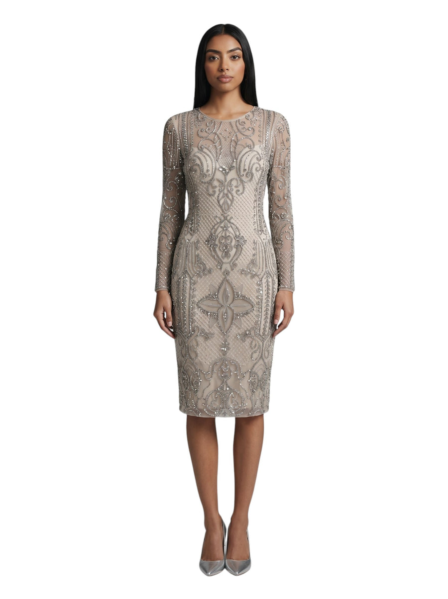 Silver Baroque Beaded Column Midi