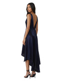 Midnight Sequin-Embroidered Slit Gown