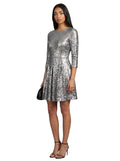 Silver Sequin Flare Mini
