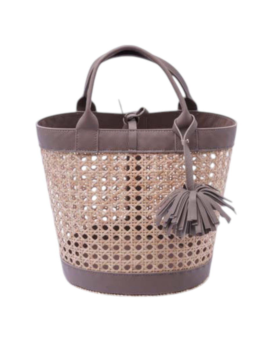 The Cane & Leather Bucket Tote