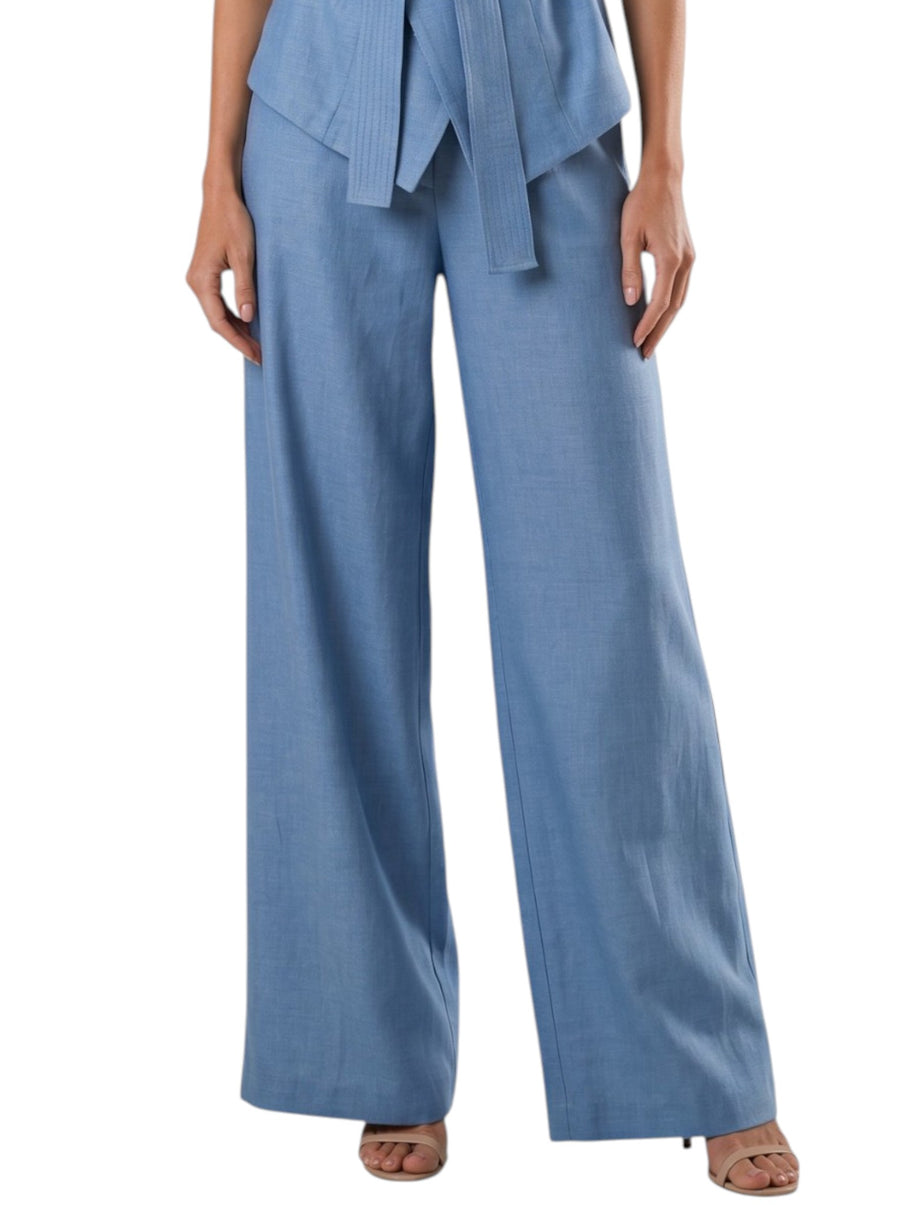High-Waist Wide-Leg Tailored Trousers