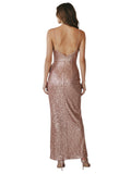 Rose Gold Sequin Wrap Gown