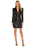 Black Sequin Tuxedo Mini