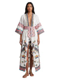 Bohemian Embroidered Tassel Kimono
