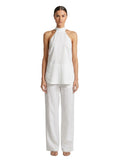White Linen Halter Neck Top