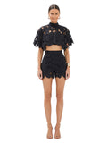 Floral Cutwork Cape Top