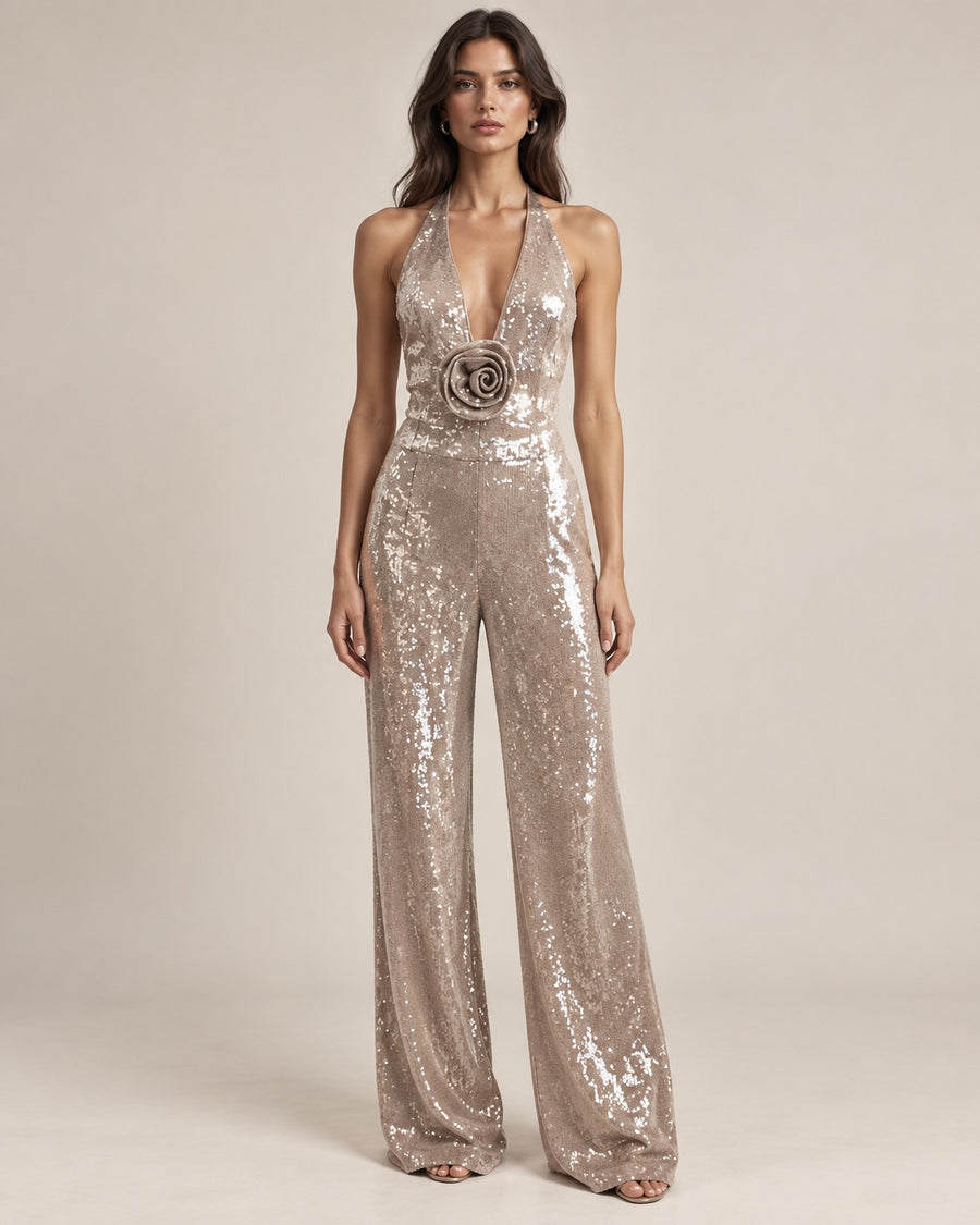 The Rosette Sequin Jumpsuit