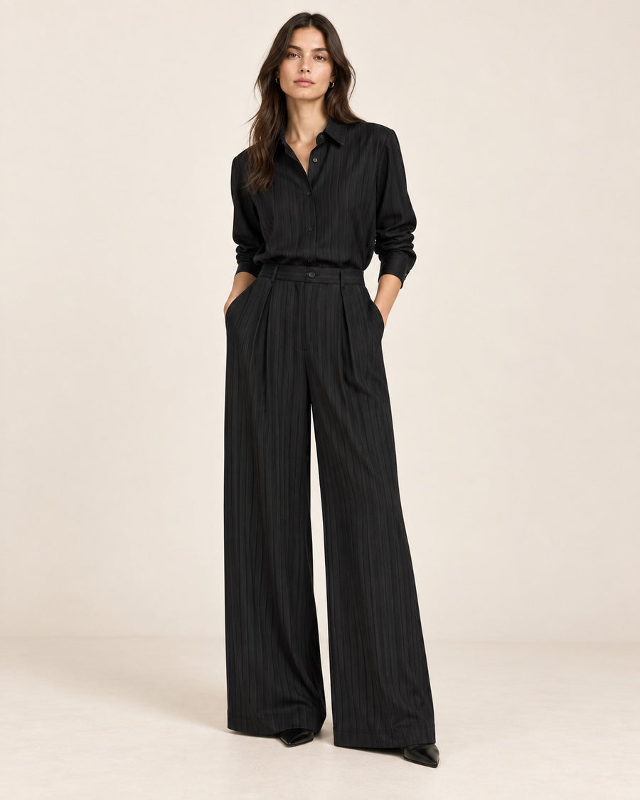 The Noir Pinstripe Set