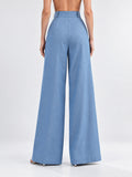 The Riviera Blue Wide-Leg Trousers