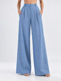 The Riviera Blue Wide-Leg Trousers