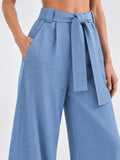 The Riviera Blue Wide-Leg Trousers