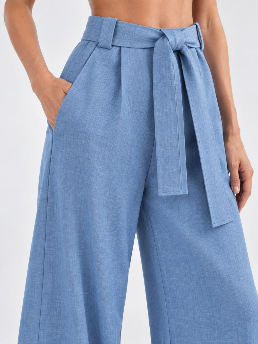 The Riviera Blue Wide-Leg Trousers