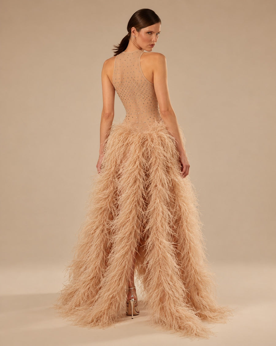 The Amara Feather Gown