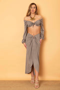 Atalanta gathered midaxi skirt